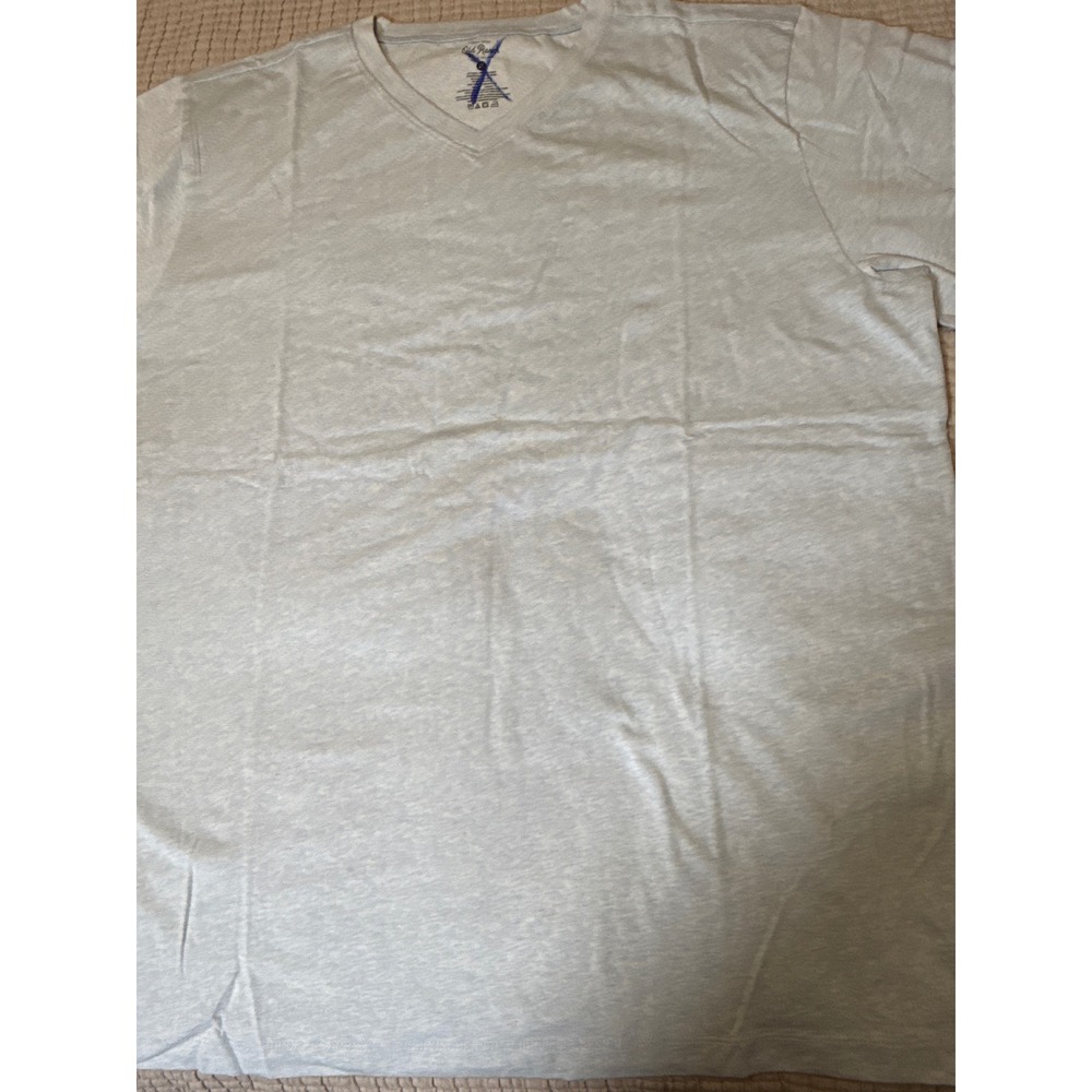 Old Ranch Brands Mens XL Light‎ Blue Heather Organic Cotton Spandex V-Neck Tee